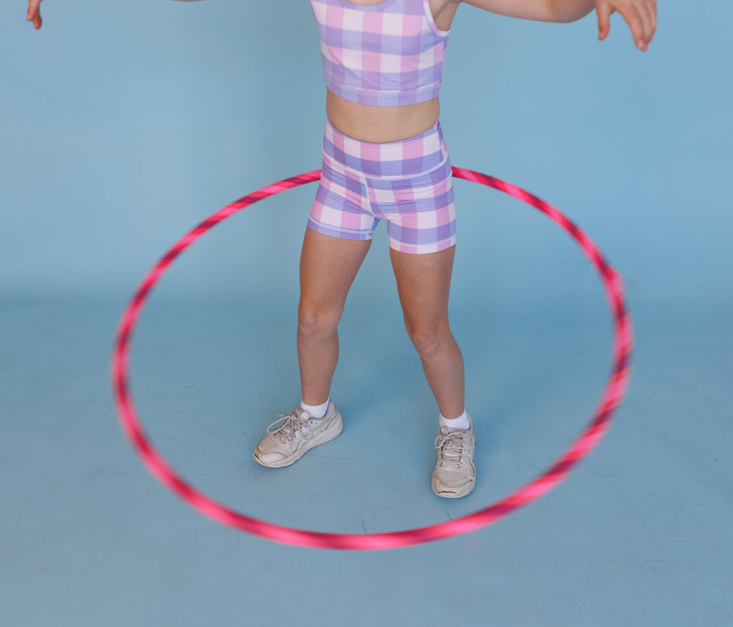 Purple Gingham Bike Shorts