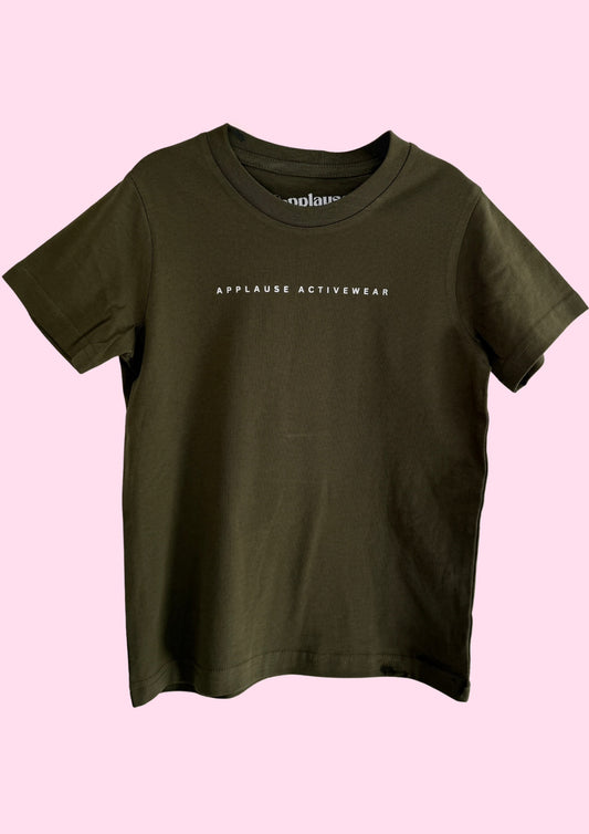 Essential Army Green/White Tee (Kids)