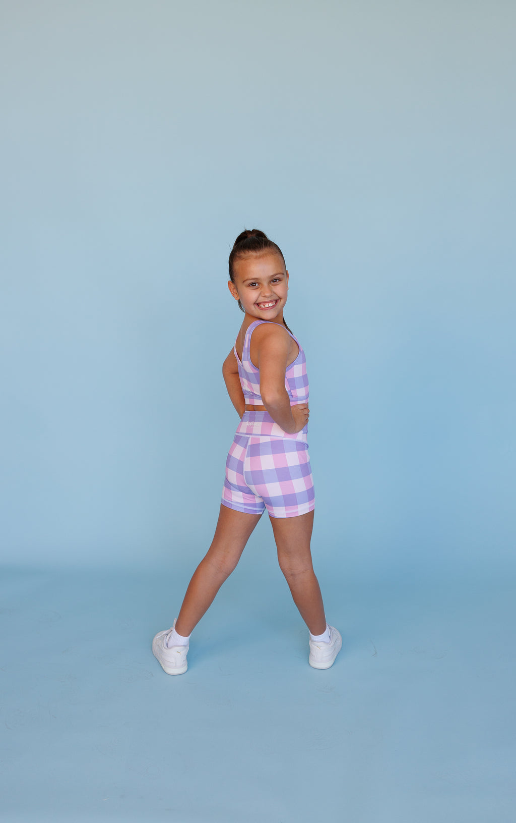 Purple Gingham Crop