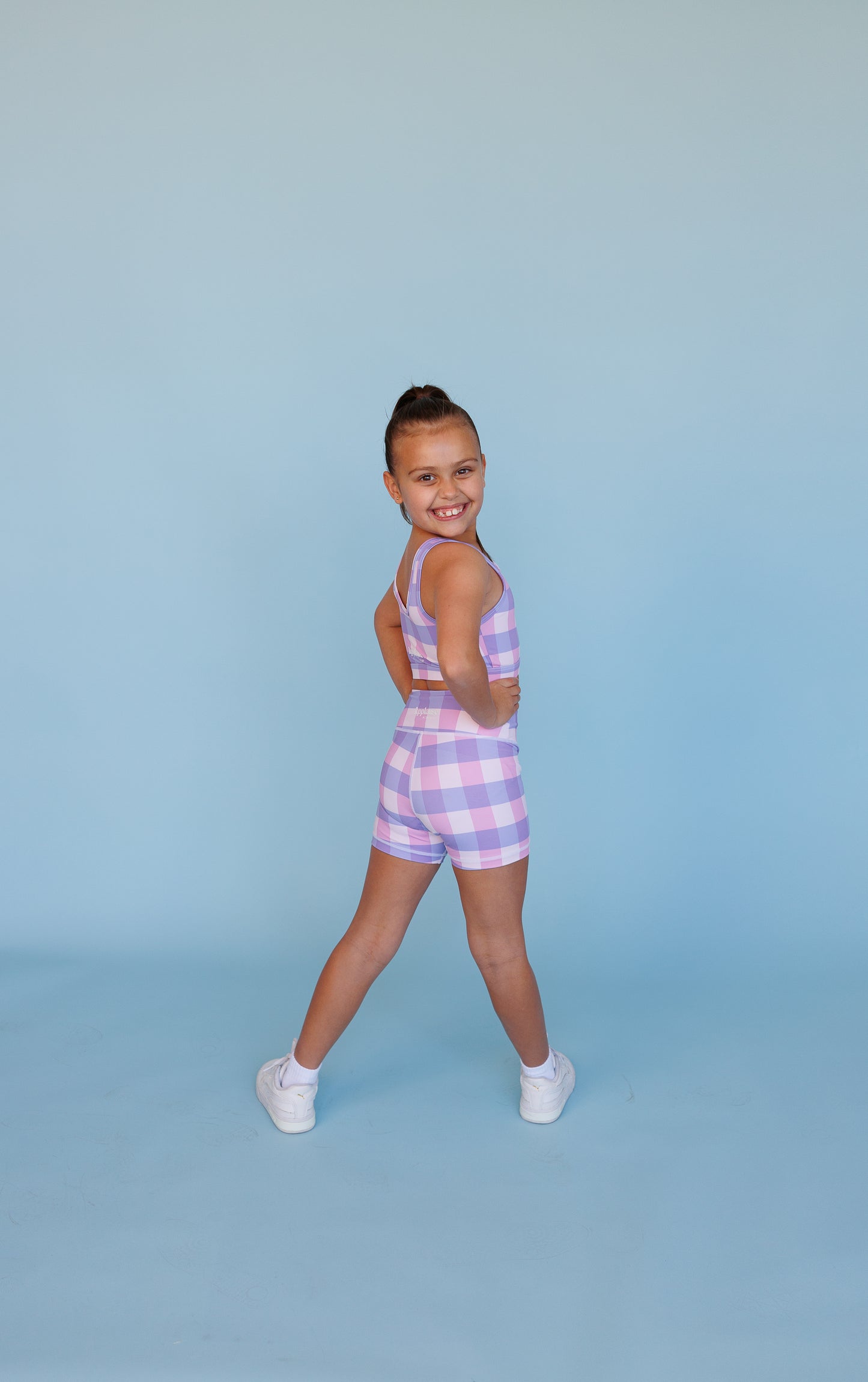 Purple Gingham Crop