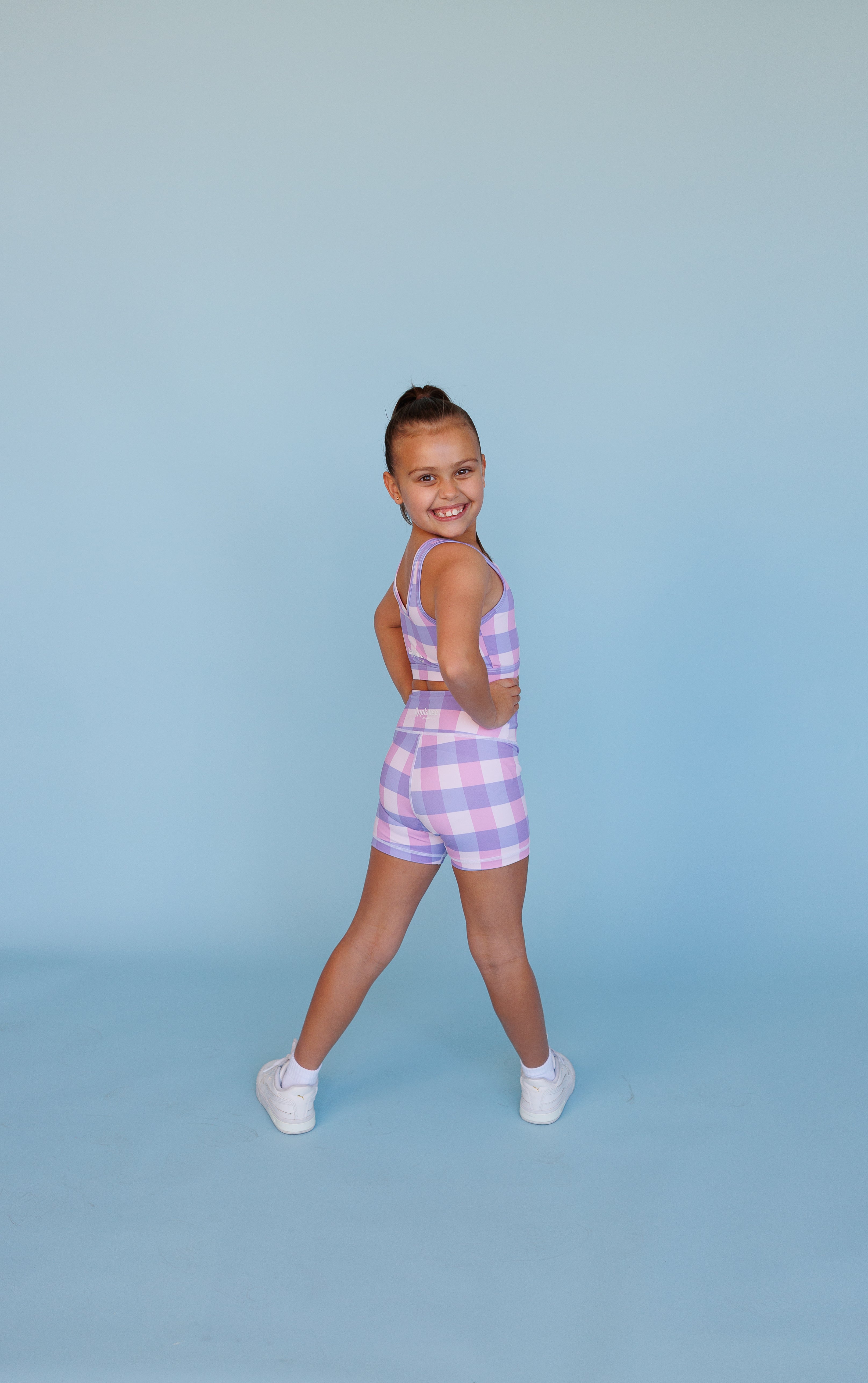 Purple Gingham Crop