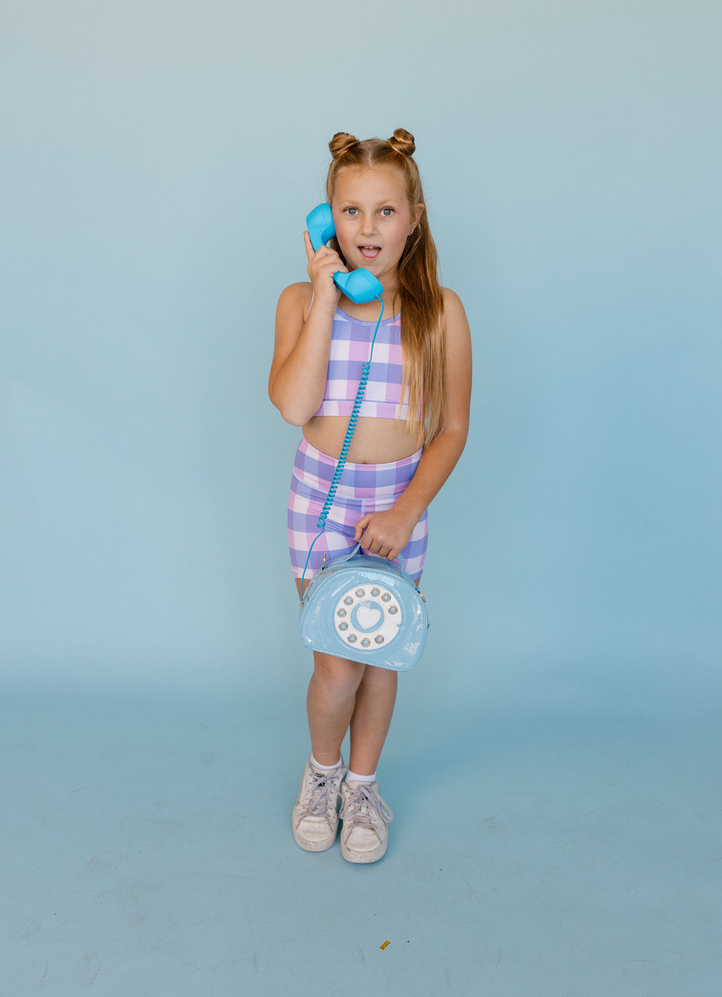 Purple Gingham Crop