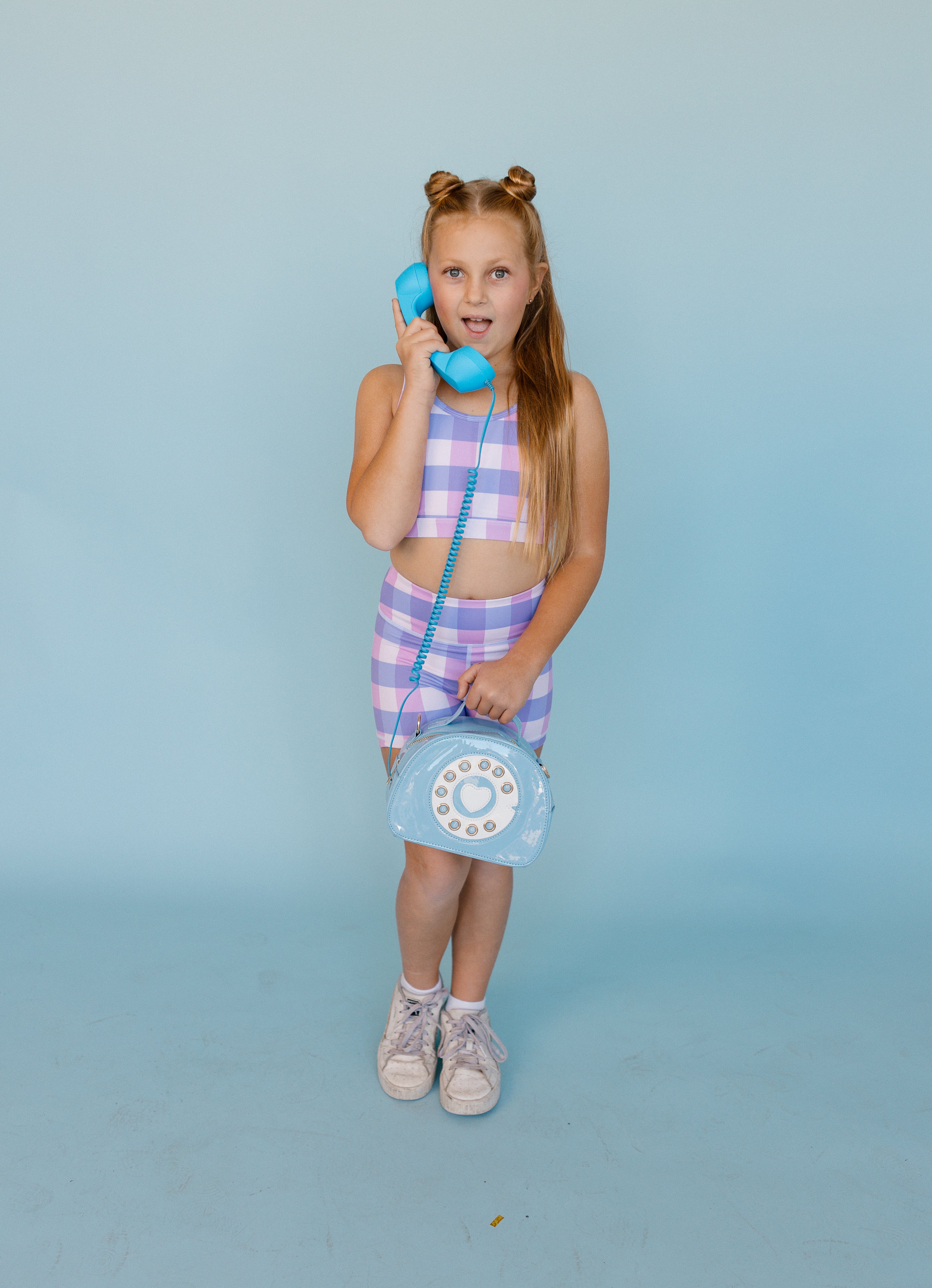Purple Gingham Crop